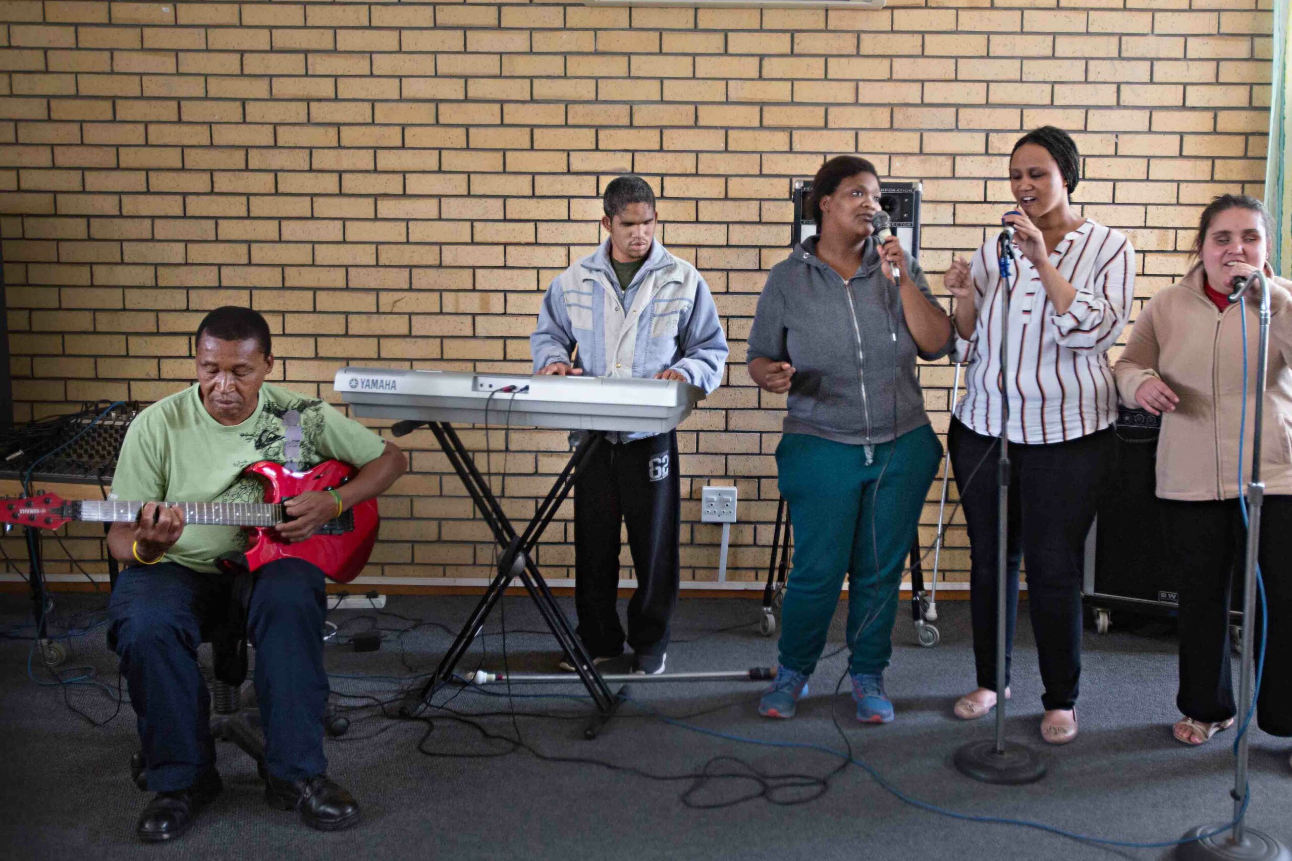 Gospel band making music